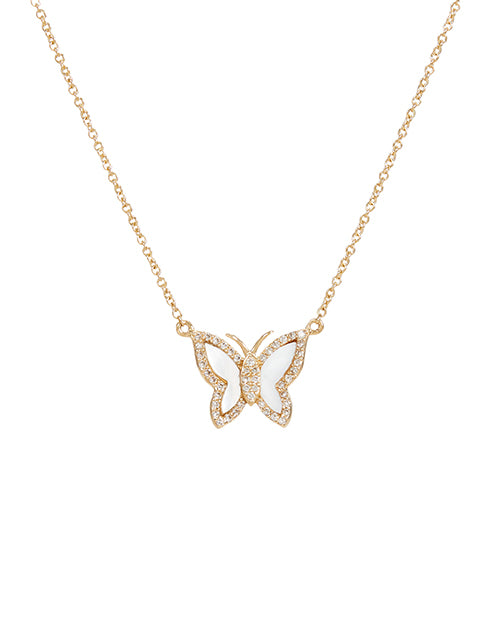 Dainty Pearl Butterfly Necklace