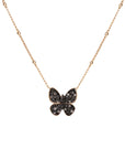 Dark Diamond Butterfly Necklace