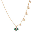 Emerald Evil Eye Droplet Necklace