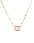 Solitaire White Topaz Necklace