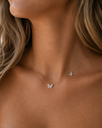 Double Diamond Butterfly Necaklce