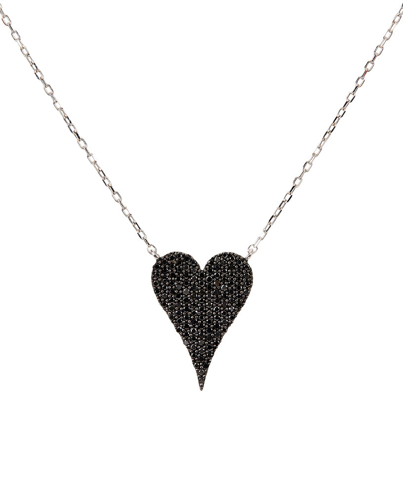 Black Diamond Heart Necklace