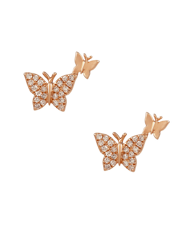 BUTTERFLY - Mea Mis-Match Pave Butterfly Studs – Kai Linz