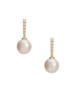 Diamond Stick Pearl Earrings