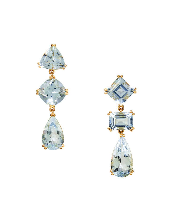 Aquamarine Shape Drop Earrings