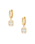 Petite Diamond Bezel Huggies