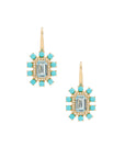 Blue Halo Lever Earrings
