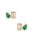 Emerald Topaz Toi Et Moi Stud Earrings