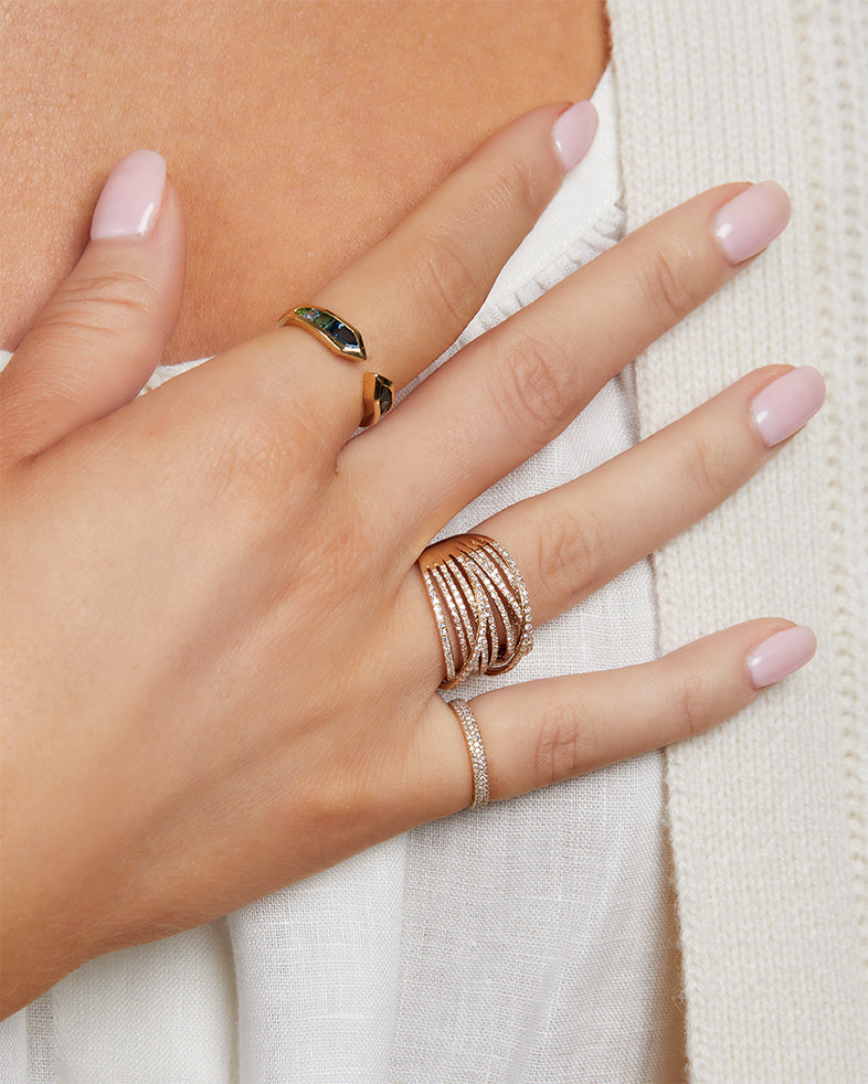 Rounded Pave Diamond Band