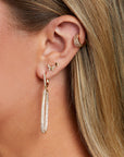 Oval Diamond Loop Earrings