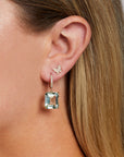 Square Stone Drop Earrings