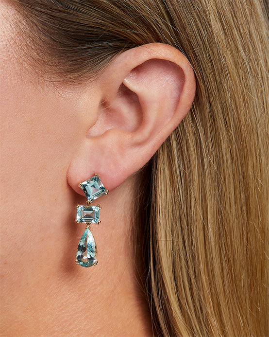 ピアス LAZY DAWN connect cubic earring CUBIC ZIRCONIA AQUA LUNE EAR CUFF[SET ITEM]