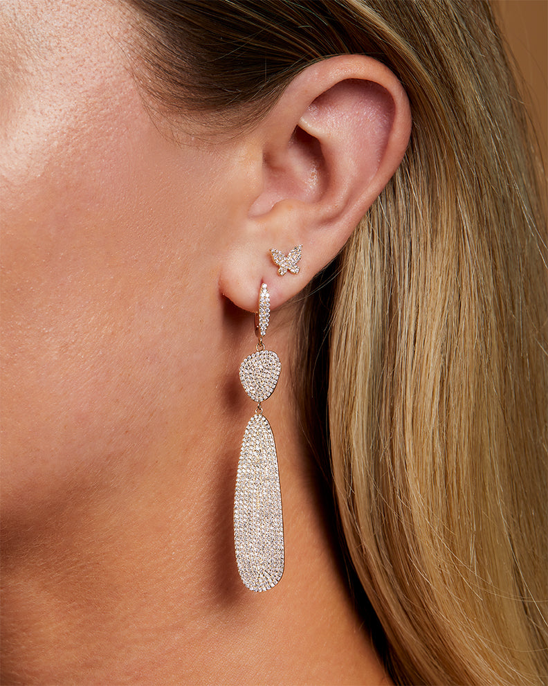 Diamond Pique Drop Earrings