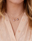 Rosy Pearl Solitaire Necklace