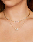 Pointed Diamond Butterfly Necklace