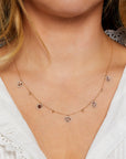 Five Sliced and Diamond Bezel Necklace
