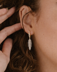 Petite Diamond Feather Earrings