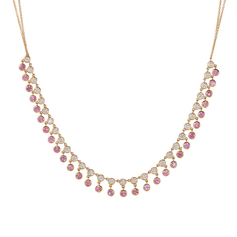 Penelope Pink Sapphire Heart Necklace