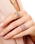 Baguette Pink Sapphire and Diamond Ring