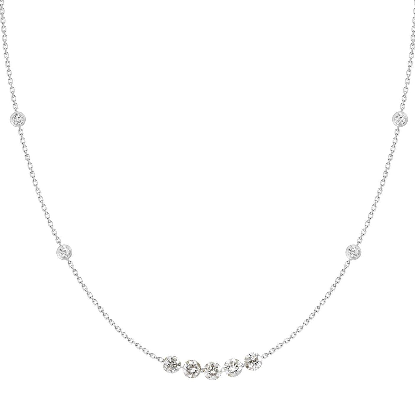 Mila Floating & Bezel Diamond Necklace