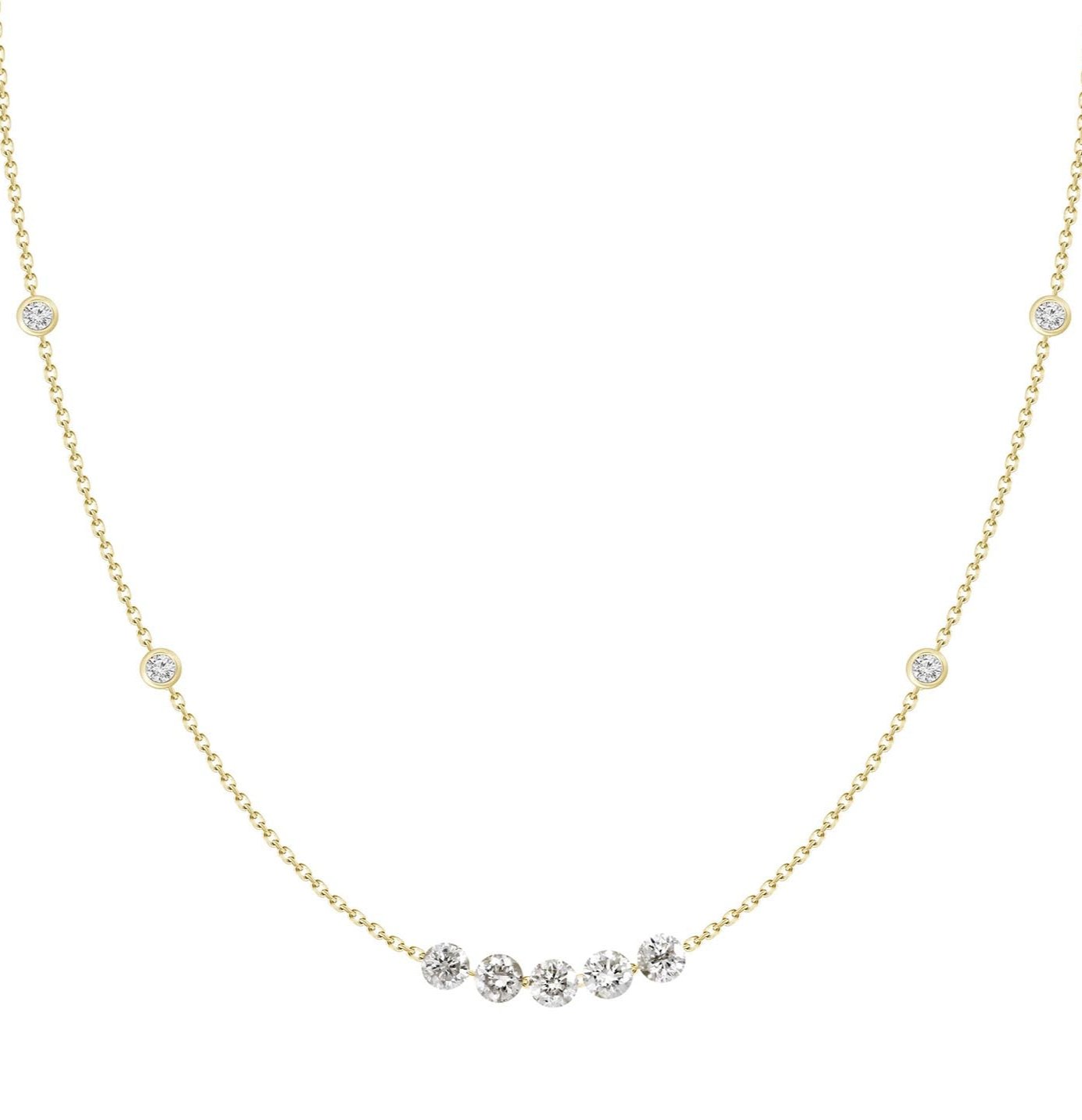 Mila Floating & Bezel Diamond Necklace