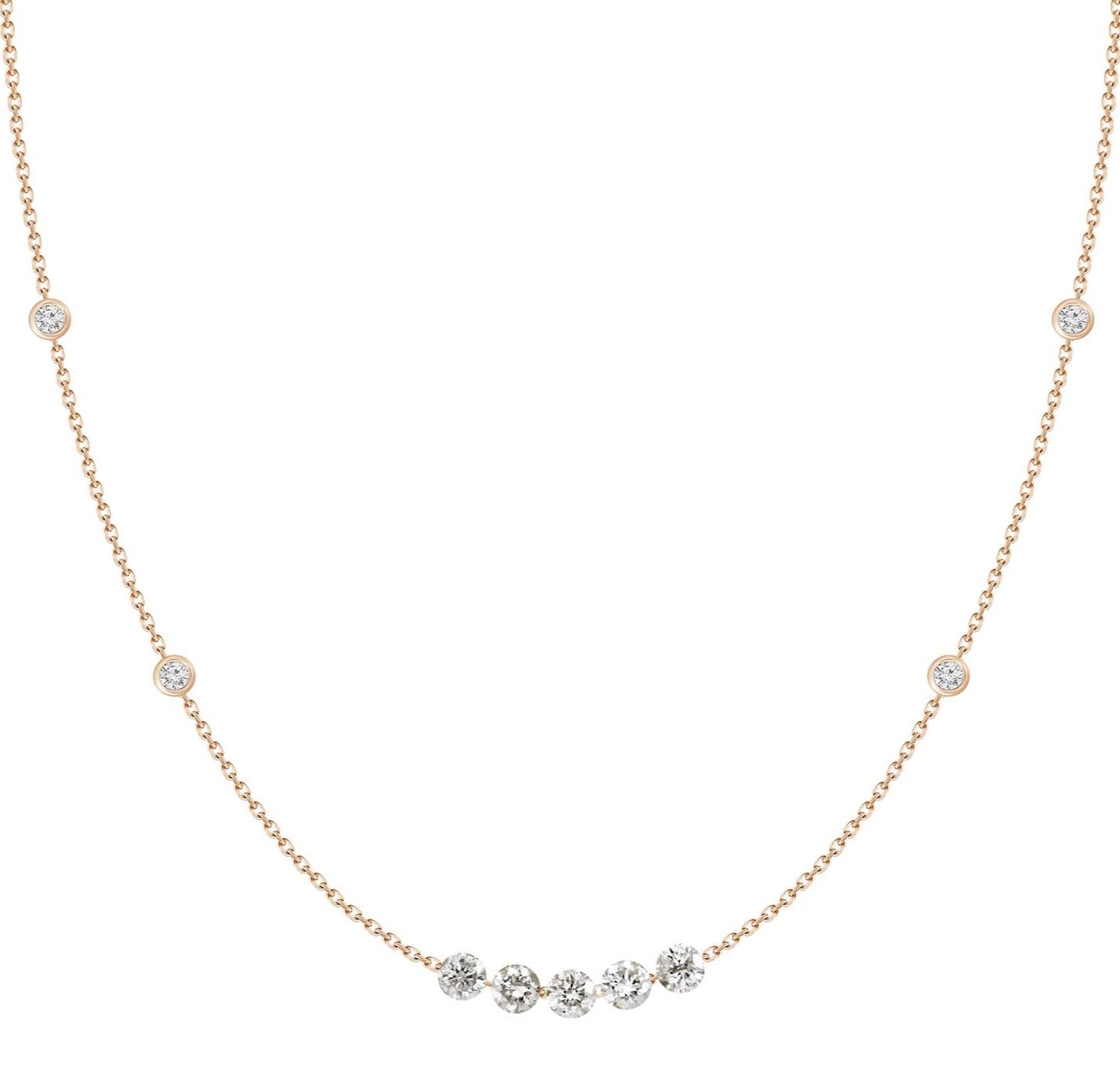 Mila Floating & Bezel Diamond Necklace