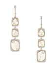 Triple Square Sliced Diamond Earrings