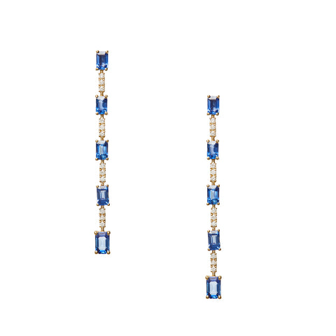 Blush Sapphire Chain Earrings