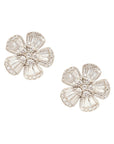 Baguette Floral Post Earrings