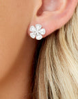 Baguette Floral Post Earrings