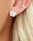 Baguette Floral Post Earrings