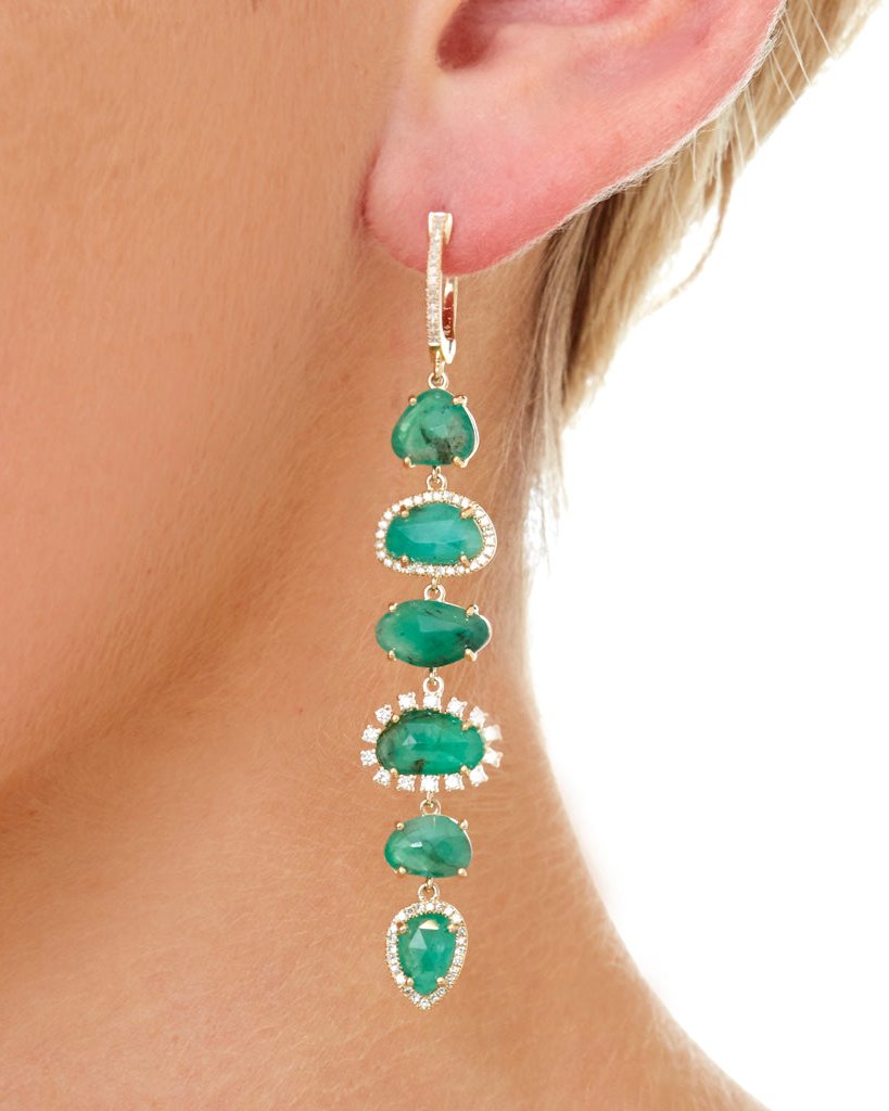 Dani Emerald Diamond Drop Earrings
