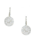 Pave Disc Lever Earring