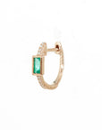 Baguette Emerald Diamond Huggies