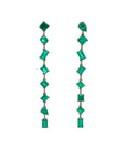 Mixed Shape Emerald Drop Earrings