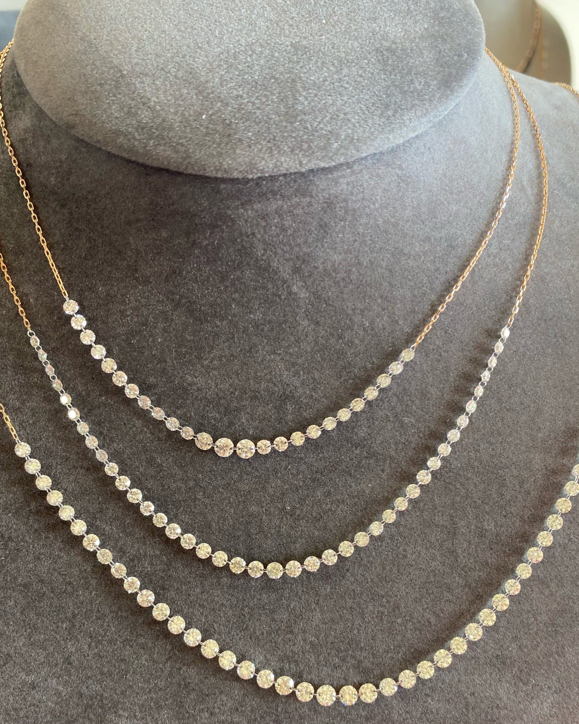 Sequenced Floating Diamond Necklace