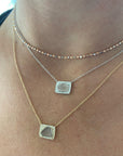 Rectangular Sliced Diamond Necklace