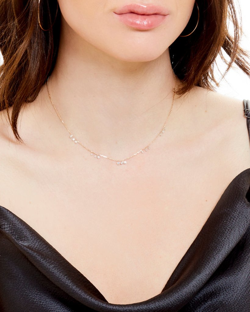Quince Floating Diamond Drop Necklace