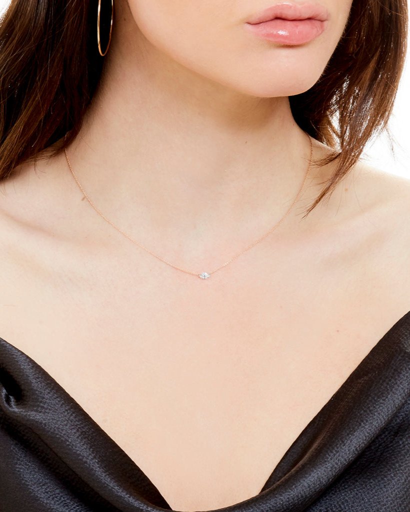 Floating Marquis Diamond Necklace