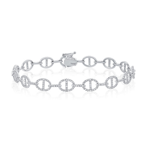 Diamond Oval Bridge Bracelet
