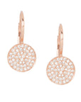 Pave Disc Lever Earring