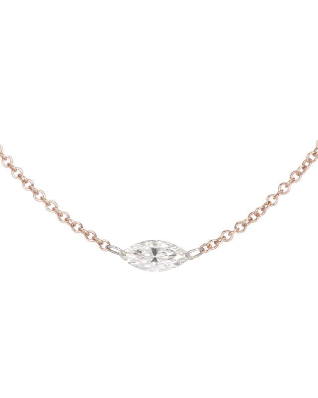 Floating Marquis Diamond Necklace
