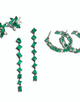 Mixed Shape Emerald Drop Earrings
