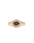Sapphire Evil Eye Stamp Ring