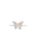 Mixed Diamond Butterfly Ring
