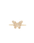Mixed Diamond Butterfly Ring