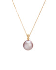 Rosy Pearl Solitaire Necklace