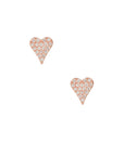 Pave Heart Stud Earrings