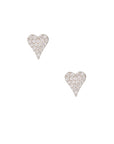 Pave Heart Stud Earrings