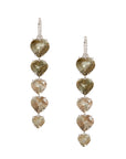 Green Tourmaline Heart Drop Earrings